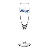 Custom Libbey 6 oz Domaine Flute Glass with personalized design area for branding and events.