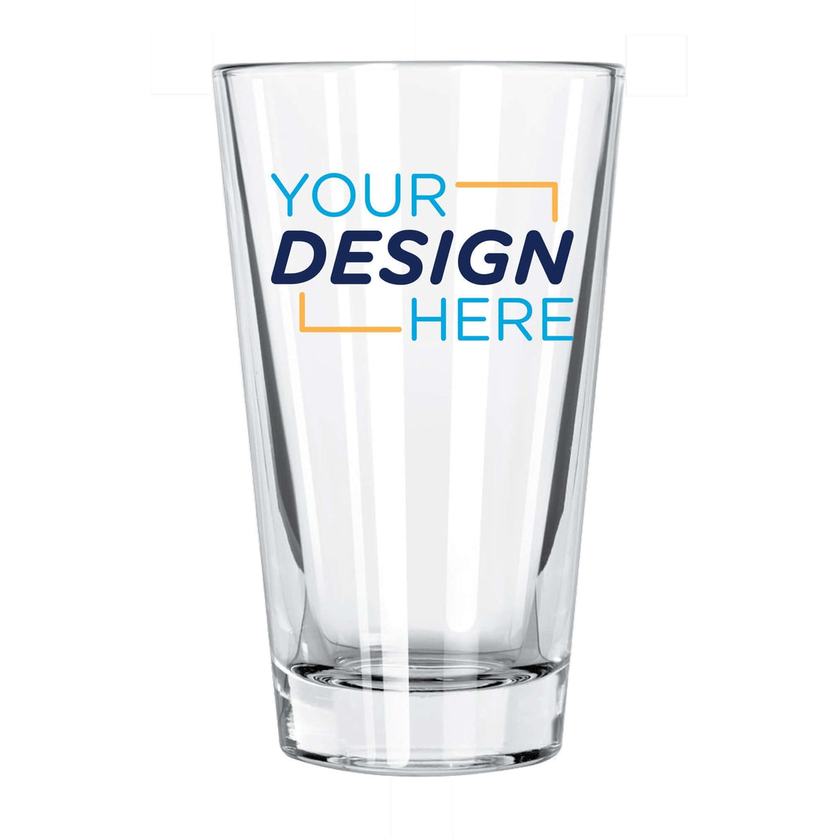 Custom 14 oz. Libbey Cooler Mixing Glass with customizable design space for logos and artwork.