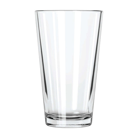 Clear glass tumbler on a white background