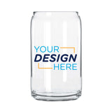 Custom 16 oz Arc Can Beer Glass featuring personalized design area for branding.